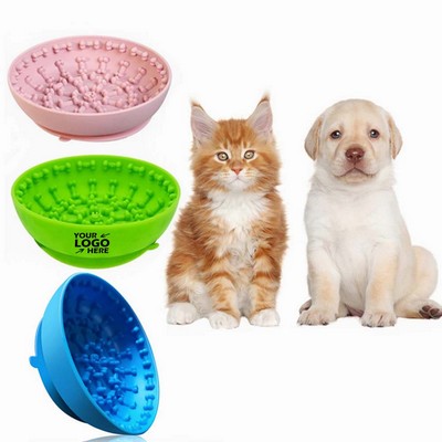 Silicone Pet Slow Feeder Plate Bowl